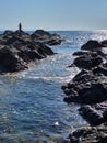 Relaxing moments in the wild seaside of Pomos village in Cyprus Island