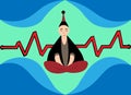 Relaxing monk in a lotus pose Royalty Free Stock Photo