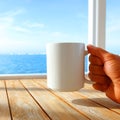 Relaxing Ocean View A Perfect Morning Mug Royalty Free Stock Photo