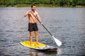 Relaxing on paddleboard.