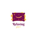 Relaxing Pillows logo, shining decorative sleep pillow logo icon symbol