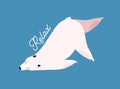 Relaxing polar bear flat vector illustration. Relaxation and recreation concept. Cute mammal in yoga pose, resting white Royalty Free Stock Photo