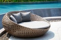 Relaxing Rattan Sofa Royalty Free Stock Photo