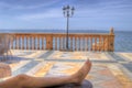 Relaxing on the Ringling Mansion Patio Royalty Free Stock Photo