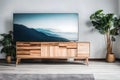 relaxing room with LCD generated by AI tool Royalty Free Stock Photo