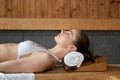 Relaxing at sauna Royalty Free Stock Photo