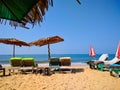 Relaxing sea view Candolim beach Goa Royalty Free Stock Photo