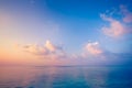 Beautiful calm blue seascape. Composition of nature, inspirational and motivational background Royalty Free Stock Photo