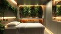 Relaxing spa interior with natural elements and calming atmosphere for wellness and rejuvenation Royalty Free Stock Photo