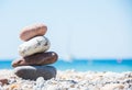 Relaxing in summer concept. Stones on the beach