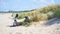 Relaxing on a summer day on the beach of Swinoujscie