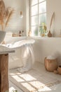 Relaxing in the Sun: A Bright and Airy Bathroom Oasis with a Mil