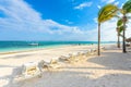 Relaxing on sun lounger at Akumal Beach - Riviera Maya - paradise beaches at Cancun, Quintana Roo, Mexico - Caribbean coast -