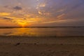 Relaxing sunset at a beach in Agno, Pangasinan, Philippines