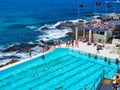 Relaxing and Swimming at the Bondi Icebergs Pool, Sydney, Australia Royalty Free Stock Photo