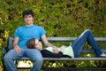 Relaxing Teenage Couple Royalty Free Stock Photo