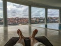 Relaxing time with amazing city view Royalty Free Stock Photo