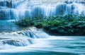 Relaxing by tropical waterfall in the morning Royalty Free Stock Photo