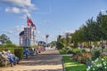 Relaxing vacationers on the Bansin promenade on the island of Usedom