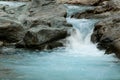 Relaxing view of river stream waterfall. Tranquil wildlife nature Royalty Free Stock Photo