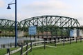 Mohawk Valley Welcome Center, with expansive views of the Hudson River and Lock E13, summer, 2022