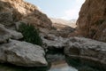 Relaxing visit to Wadi Bani Khalid, Oman Royalty Free Stock Photo