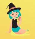 Relaxing Witch Holding a Phone