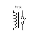 Relay. electronic symbol. Illustration of basic circuit symbols. Electrical symbols, study content of physics students.