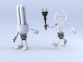 Relay between light bulb and cfl bulb