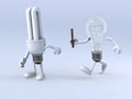 Relay between light bulb and cfl bulb