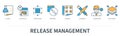 Release management concept vector infographics