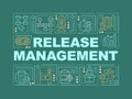 Release management word concepts dark green banner Royalty Free Stock Photo