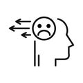 Release Negative Thoughts Black And White Icon Illustration