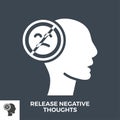 Release Negative Thoughts Glyph Vector Icon.