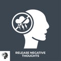 Release Negative Thoughts Glyph Vector Icon.