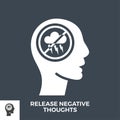 Release Negative Thoughts Glyph Vector Icon.