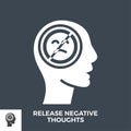 Release Negative Thoughts Glyph Vector Icon.