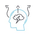 release negative thoughts line icon, outline symbol, vector illustration, concept sign