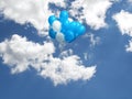 airborne balloons in clouds