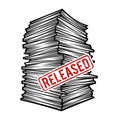 Released Documents Stack Illustration Royalty Free Stock Photo