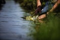 Releasing A Freshwater Snook Fish