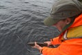 Releasing trout