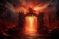 Relentless Gate fire hell. Generate Ai Royalty Free Stock Photo