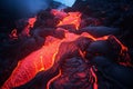 Relentless Hot lava flow. Generate Ai Royalty Free Stock Photo