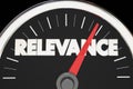 Relevance Importance Relevant Matters Speedometer 3d Illustratio Royalty Free Stock Photo