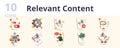 Relevant content set. Creative icons: live streaming, marketing automation, social promotion, ad blocker, premium Royalty Free Stock Photo