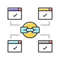 relevant outbound links color icon vector illustration