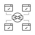 relevant outbound links line icon vector illustration