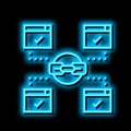 relevant outbound links neon glow icon illustration