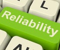 Reliability Computer Key Showing Certain Dependable Confidence Royalty Free Stock Photo